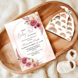 Invitación Elegante Chica rosado de calabaza dulce Baby Showe