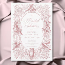 Elegante Chinoisería Rosa Naturaleza y Aves Ducha