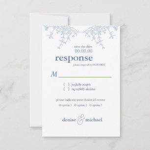 Invitación Elegante Chinoiserie Blue Pagoda Wedda RSVP