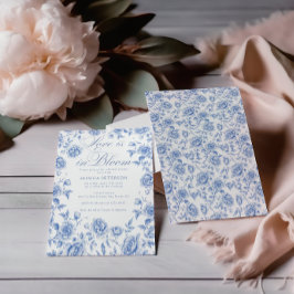 Invitación Elegante Chinoiserie Blue Toile Bridal Shower