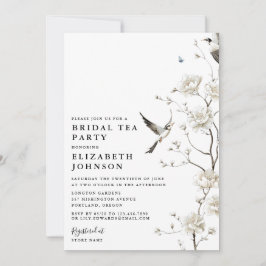 Invitación Elegante Chinoiserie Floral Bridal Shower Tea Fies