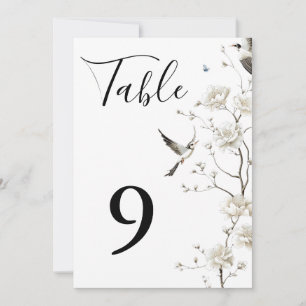 Invitación Elegante Chinoiserie Floral Garden Table Numbers