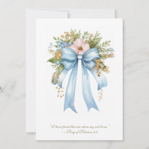 Invitación Elegante Christian Bridal Shower Floral Bow