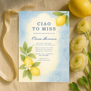 Invitación Elegante Ciao a la señorita ducha de novia italian