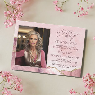 Invitación Elegante Cincuenta y Fabuloso Cumpleaños 50