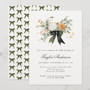 Invitación Elegante Cinta de Otoño de Flor de Otoño Bouquet C