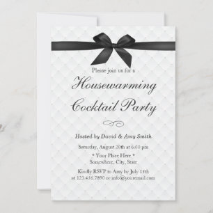 Invitación Elegante Cinta negra Fiesta de cócteles para el ho