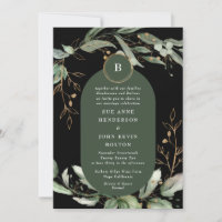 Elegante Círculos de Oro Eucalyptus Boho Moss Verd