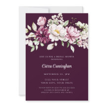 Elegante ciruela borgoña floral nupcial