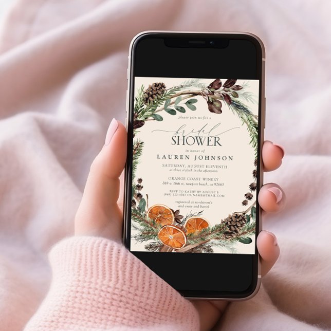 Invitación Elegante Citrus Boho Greenery Fall Bridal Shower (Subido por el creador)