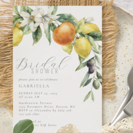 Invitación Elegante Citrus Lemon Naranja Bridal Ducha