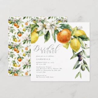 Invitación Elegante Citrus Lemon Naranja Bridal Ducha