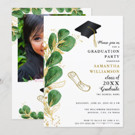 Invitación Elegante Clase de Graduación de Fotovegetación 202