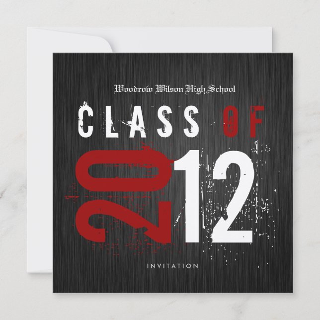 Invitación Elegante clase de oro negro y metálico de 2012 (Anverso)