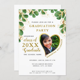 Invitación Elegante Clase de Verdor Floral de Graduación 2025