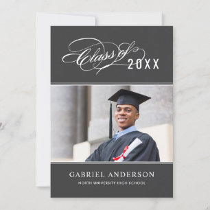 Invitación Elegante Clase del Partido de Graduación de Foto G