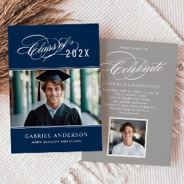 Invitación Elegante Clase del Partido de Graduación de Fotogr