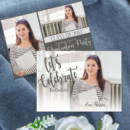 Invitación Elegante Clase Del Partido De Graduación Fotográfi