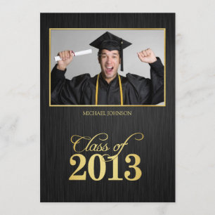 Invitación Elegante clase en blanco y negro de 2013 Graduació