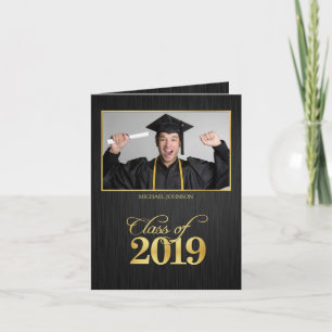 Invitación Elegante clase fotográfica del Partido de Graduaci