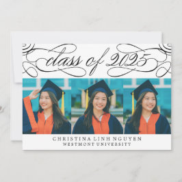 INVITACIÓN ELEGANTE CLASE SCRIPT DE GRADUACIÓN DE FOTOS 2025