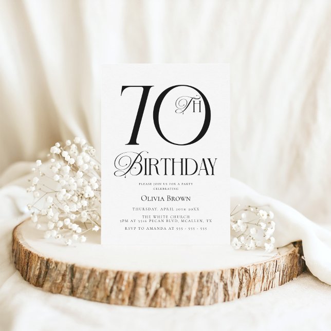 Invitación Elegante Clásico 70. Fiesta de Cumpleaños (Subido por el creador)