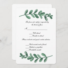 Invitación Elegante Clásico Acuarela Green Leaves Response