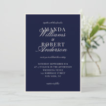 Elegante Clásico Boda Azul Marino Dinero Antiguo
