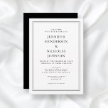Invitación Elegante Clásico Boda Blanco Y Negro<br><div class="desc">Elegante Invitación Clásica A La Boda Blanca Y Negra.</div>