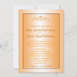 Invitación Elegante, clásico boda de hojas amarillas de otoño