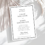 Invitación Elegante clásico Boda de marco negro formal<br><div class="desc">Elegante Classic Formal Modelo de invitación a la boda de marco blanco negro</div>