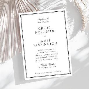 Invitación Elegante clásico Boda de marco negro formal