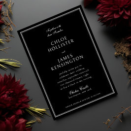 Invitación Elegante clásico Boda de marco negro formal