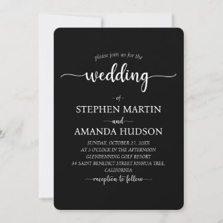Invitación Elegante clásico Boda Minimalista de Ceremonia Sim