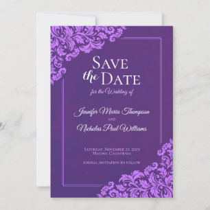Invitación Elegante Clásico con Adornos Florales para Boda