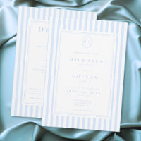 Elegante Clásico de Dos Caras con Raya Azul y Mono