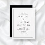 Invitación Elegante Clásico Formal Boda Blanco Y Negro<br><div class="desc">Elegante Clásica Invitación Formal A La Boda Blanca Y Negra.</div>