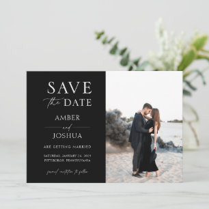 Invitación Elegante Clásico Foto Boda Guardar la Fecha