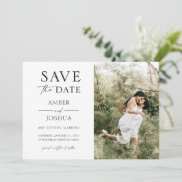 Invitación Elegante Clásico Foto Boda Guardar la Fecha
