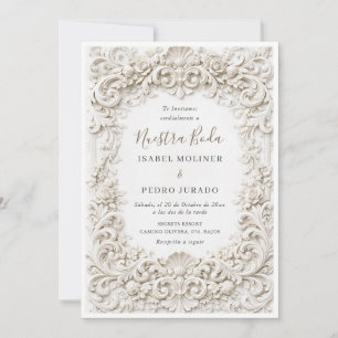Invitación Elegante Clásico Marco Barroco Nuestra Boda Boda