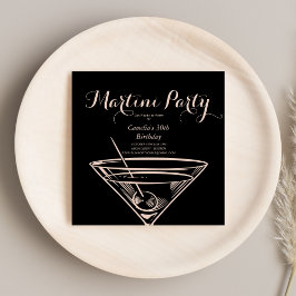 Invitación Elegante Clásico Martini Dink Adulto Nacimiento Ne