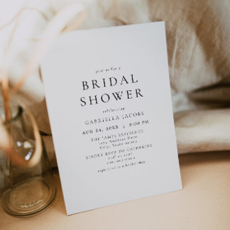 Invitación Elegante clásico Minimalista simple ducha de novia