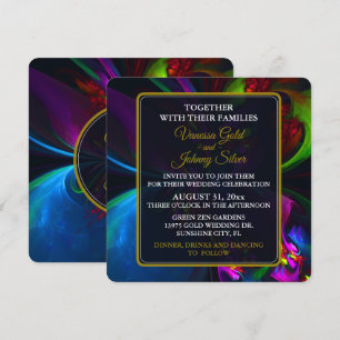 Invitación Elegante Clásico Moderno Patrón Floral #902 Boda