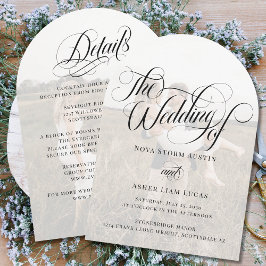 Invitación Elegante Clásico Todo En Un Boda De Arco De Código