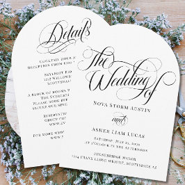Invitación Elegante Clásico Todo En Un Boda De Arco De Código