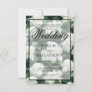 Invitación Elegante clásico verde botánico floral