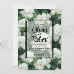 Invitación Elegante clásico verde botánico floral