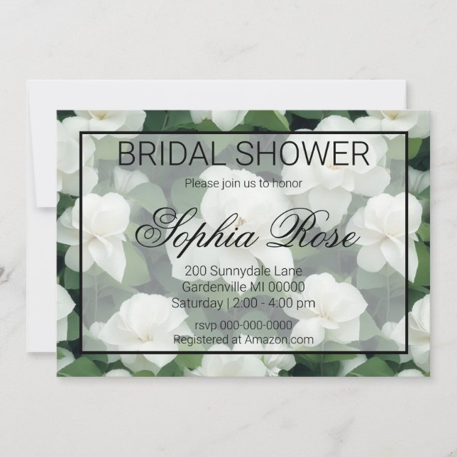 Invitación Elegante clásico verde botánico floral (Anverso)