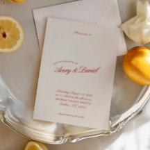 Elegante Clásico Vintage Boda Rojo y Marfil