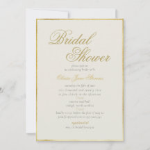 Elegante Classic Gold Frame Ecru Bridal Shower